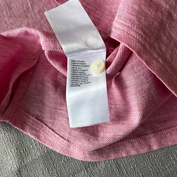 Eton Oxford Pique Contemporary Fit Popover Shirt Pink L - Picture 9 of 15